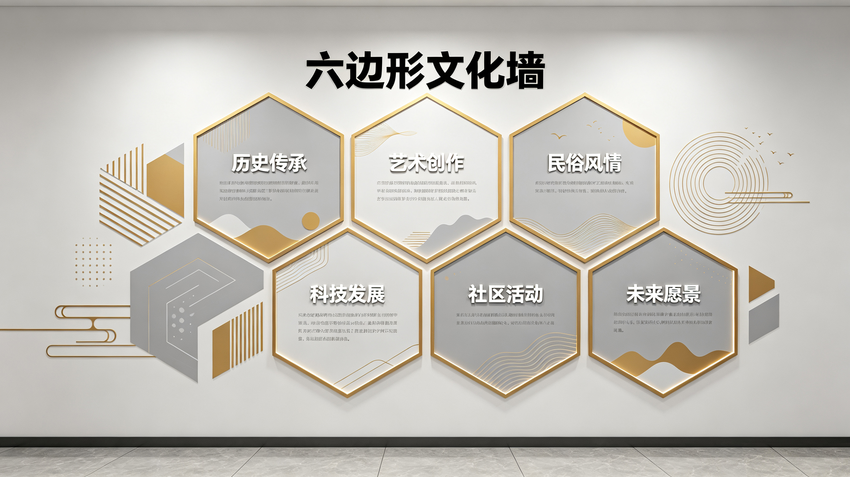 天台企业文化墙 | 六边形信息美学